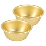 Homoyoyo 2 Stück Koreanische Weinschalen aus Aluminium 12cm Goldfarbene Reisschalen für Zuhause Restaurant Outdoor Lebensmittelecht Vielseitig für Suppen Salate Getränke