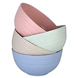 WANBY Leichte Kunststoffschalen Schalen Unbreakable Abendessen Schalenset Nicht-Toxin Geschirrspüler Mikrowellengeeignet BPA frei und gesund (700ml 4 Stück)