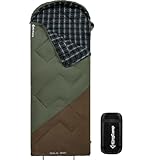 KingCamp Unisex-Adult Schlafsack Winter, 300G Grün/Braun L, 230×90cm