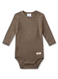 Sanetta Baby-Body langarm beige aus Merinowolle & Seide | Hochwertiger und nachhaltiger Body für Mädchen & Jungen aus Wolle-Seide-Mix. Baby Body