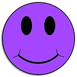 Lila Smiley-Gesicht – 3 Stück Kreis-Aufkleber 7,6 cm – Smile Happy Colorful