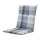 Gardissimo 'Niederlehnerauflage SYA Grey, Gartenstuhlauflagen 105 x 50 x 8 cm, Polsterauflage UV-Lichtecht, Stuhlauflage, Sitzauflage, grau kariert, anthrazit