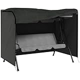 Outsunny Hollywoodschaukel Abdeckung 3 Sitzer, Wasserabweisend Winterfest Schutzhülle für Gartenschaukel, UV-Beständig Abdeckplane, Abdeckhaube, Reißfest 600D Oxford Gewebe, 205x124x164cm Dunkelgrau