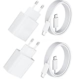 2 Pack 20W USB C Schnellladegerät PD 3.0 für iPhone & iPad + 2m USB-C Schnellladekabel –Handy Ladegerät& Ladekabel für 16 15/16 15 Pro/16 15 Pro Max/16 15 Plus, Adapter Stecker für iPad Pro/Air/Mini