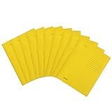 Original Falken 10er Pack Recycling-Schnellhefter gefaltet DIN A4 Intensivfarbe gelb. Made in Germany Blauer Engel Hefter Papphefter Kartonschnellhefter Schulhefter Pappordner Mappe Schulordner