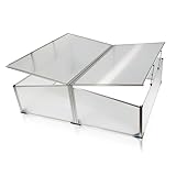 NATIV Doppel- Frühbeet aus Aluminium, Treibhaus mit arretierbarem Dach, Frühbeetkasten mit Polycarbonatplatten, Frühbeetaufsatz 100 x 120 cm, Mini Gewächshaus, witterungsbeständiges Greenhouse
