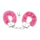 TNSRAY Plüsch-Handschellen mit Schlüssel, Polizei-Kostüm-Requisite, Zubehör, Partyzubehör, weiche Metall-Handschellen, Handschellen-Spielzeug mit Plüsch und Schlüsseln, weiche Handschellen, Pink