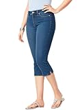 Onsoyours Capri Jeans Damen Caprihose 3/4 Jeans Caprihose Hohe Taille Denim Hose Kurze Skinny Ripped Jeanshose Caprijeans Sommer A Dunkelblau XL