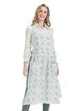 Nanxson Vintage Baumwolle Schürze für Damen mit Taschen, Blumenschürze, Latzschürze zum Backen, Kochen und Gärtnern