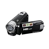 Yosoo Health Gear Videokamera Camcorder, 4K 48 MP DV Handkamera, 2,7-Zoll TFT drehbarer Bildschirm, 16 facher Digitalzoom Videokamera mit USB Kabel, Kompakter Camcorder (Black)