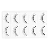 LABRIMP 5 Paare Natürliche Dichte Künstliche Wimpern Wiederverwendbare Kurze Geflochtene Faser Fake Lashes für Alltag Party und Foto shooting