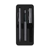 Faber-Castell 201526 - Geschenkset Grip Edition, anthrazit, mit Füllfederhalter M und Kugelschreiber XB