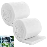 YAYODS 2 Stück Filterwatte Aquarium 200 x 12 x 3cm - Eingedickt Filterschwamm Aquarium - Aquarium Filtermaterial Weiß - Filtervlies Aquarium - Aquarium Filterwatte für Aquarien, Fischteiche