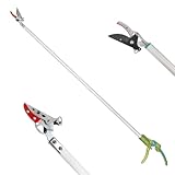 FLORA GUARD 80cm Baumschere mit Feststellvorrichtung, schneidet Äste mit einem Durchmesser von bis zu 1/2 Zoll,leichter Früchtepflücker mit 180-Grad-drehbarem Griff