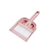 COMSY Mini-Kehrschaufel- und Bürsten-Set Tragbare Reinigungsbürste und Kehrschaufel-Kombination Kleines Besen- und Kehrschaufel-Reinigungsset für Büro, Zuhause, Tisch, Schreibtisch, Theke,Rosa