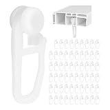 Gardinenröllchen für Innenlaufschienen, 60 Stück, Standard Ø 8 mm Rolle, in Weiß, Gardinenrollen Set, Vorhang Röllchen, Faltengleiter für Vorhangschiene, Gardinenschiene, Gardine Gleiter Schiene