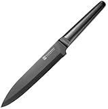 PAUDIN 20cm Fleischmesser, extreme scharfe Küchenmesser, Profi Kochmesser aus hochwertigem deutschem Edelstahl, Schinkenmesser mit ergonomischem Griff, Schwarz