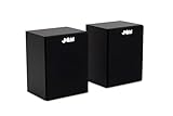 Jam Regallautsprecher Aktiv - Kabelgebundene Lautsprecher mit AUX- & RCA-Eingängen, kompatibel mit Plattenspielern - 2x70mm Full-Range-Treiber und integrierte Verstärker für satten Sound, Schwarz