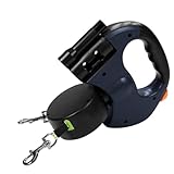 Pets Doppelleine - Einziehbarer Doppel-Gehgurt, 1,57 Zoll Ergonomischer Gepolsterter Griff, Rutschfestes Faltbares Werkzeug, Outdoor Zwei Hundeleine, Verwicklungsfreies Design, Perfekt für Camping