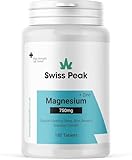 Swiss Peak Magnesium 750mg mit Zink | 180 Tabletten | Unterstützt Schlaf, Haut, Knochen & Immunsystem | Vegan, laborgeprüft