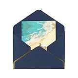 Süße Siegel Elegante Grußkarte - Premium Pearl Paper Faltkarte mit Goldrand, Innenseite blanko für persönliche Nachricht - Perfekt für Weihnachten, Geburtstag, Hochzeit & Valentinstag