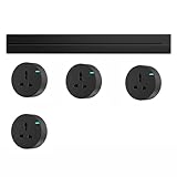 8000 W Schienensteckdose für Strombedarf, verstellbare, erweiterbare Stromschiene, ideal für den Einsatz zu Hause und im Büro,Black-60CM