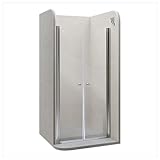 i-flair LIMA Duschtür 84x195 cm Nischentür Klarglas, Verstellbereich 84-88 cm – 6 mm ESG Sicherheitsglas, Nanobeschichtung, Hebe-Senkmechanismus - DTC