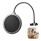 Mikrofon Popschutz für Studioaufnahmen, Professioneller Doppelschichtiger Popfilter, Universell einsetzbar für Blue Yeti, Snowball, HyperX QuadCast und andere Mikrofone, Einstellbarer Schwanenhals