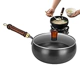 Eoixuqba Eisenpfanne, antihaftbeschichtet, Induktionspfanne mit Deckel, Big Belly unbeschichtetes Kochgeschirr für Huhn, Fisch, Steak, Ei, Garnelen, Braten, Saute, Kochen, Innenbereich, Camping, Küche