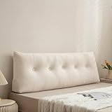 Bequemes Keilkissen für Kopfteilstütze, weiches dreieckiges Lesekissen mit Lendenwirbelstütze, Taillen-Rückenlehne, Kissen für Sofa, Tagesbett und mehr, 60 x 40 x 12 cm