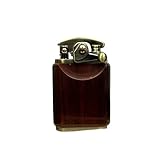 bcdef Vintage Metall-Rocker-Feuerzeug, Mahagoni, Winddicht, Kerosin, antik, weiche Flamme, Rocker-Benzinfeuerzeug (Ebenholz)(Red)