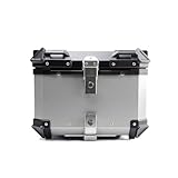 Motorradkoffer Top Case Helmkoffer Universal Motorrad Kofferraum Gepäck, Aluminium Roller Koffer Motorrad Kofferraum Gepäck, 28L 36L 45L 55L 65L 80L 100L(Silver,36L)