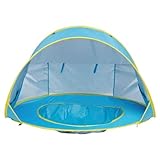 EIN Kinderzelt mit UV-Schutz und EIN Plantschbecken Strandmuschel Pop-Up Zelt mit UV-Schutz, Strandzelt, Sonnenschutz & Windschutz Tragbar Baby Kinder Sonnenzelt | BAYSHADE