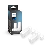 Philips Hue Secure Smart Home Kontaktsensor 2er Pack für Türen und Fenster, einfache Installation, Smart Home Security und Lichtsteuerung mit nur Einer App Bridge erforderlich, weiß