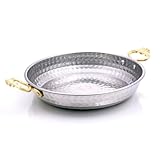 spar-home® 18cm Pfanne Induktion - Handgefertigte Edelstahlpfanne Kupfer Optisch Induktionspfanne Bratpfanne Servierpfanne (18 cm)