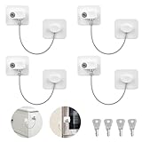 AiQInu Kühlschrank Schlos Ohne Bohren, Fenstersicherung Kinder Mit 4 SchlüSsel, Fenster Sicherungen Kinder, FüR Kühlschränke, Waschmaschinen, Schränke, Fenster(4PCS)