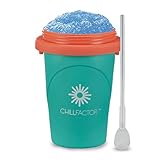 Magic Freez Slushy Maker - Becher mit Strohhalm und Löffel - Cup für Eis Selber Machen - Tragbarer Slush Machine fur Alle - Mixer (Grün)