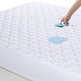 Utopia Bedding Gesteppte wasserdichte Matratzenauflage 140 x 200 cm, Matratzenauflage, Wasserdichter Matratzenschoner, Dehnbar Auf 30 cm (weiß)