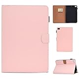 OWSIHNZBF Schlanke Hülle for iPad mini 1/2/3/4/5 Tablet, Smart Magnetic Flip Fold Stand Case Schutzhülle aus PU-Leder for Mann/Frau mit Auto Wake Sleep Kartenfächern(Pink)
