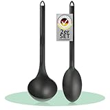 Hausfelder Schöpfkelle & Schöpflöffel aus Kunststoff Set - Suppenkelle Kochlöffel 2er Set, BPA-frei, hitzebeständig, Camping & Küche