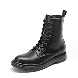 DREAM PAIRS Damen Schnürstiefeletten Combat Boots Herbststiefel Winterstiefel,Size 40,Black-Matte,DWUMAB2539