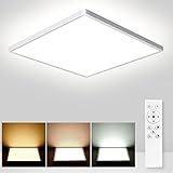 OTREN LED Deckenleuchte Dimmbar, 36W Deckenlampe Flach mit Fernbedienung, 3240LM Badezimmer Lampe für Wohnzimmer Schlafzimmer Kinderzimmer Küche Büro Flur, IP44, 30CM, Quadrat