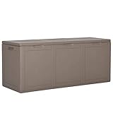 RONGQI Garten-Aufbewahrungsbox 270 L, Kissenbox Garten Wasserdicht, Box Für Gartenauflagen, Auflagenbox, Gartentruhe, Gartenkiste,Braun PP Rattan