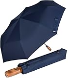 iX-brella - Herrenschirm XXL 121 cm mit echtem Holz-Stabgriff und Auf-Zu-Automatik - insignia-blue