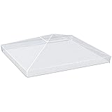 Outsunny Abdeckung Pavillon 3x3m, wasserdicht stabil Winterfest Schutzhaube, Pavillondach Ersatzbezug für Gartenpavillon, Ersatzdach Regenschutz Plane für Gartenzelt, Transparent