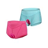 IZHAOGJING Radunterhose Damen Gepolstert 3D gepolsterte Damen-Radhose, Downhill-Shorts, Fahrradunterwäsche, Fahrrad-Radsport-Unterwäsche, Shorts(2pcs Rose and Blue,M)