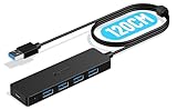 Aceele USB Hub 3.0, USB Hub auf 4 USB 3.0, kompatibel mit Desktop-Computer, MacBook Pro/Air, iMac,Surface Pro,PS 4 und weiteren Laptops 120cm