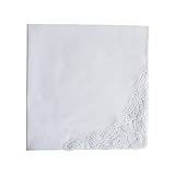 Nucelit Elegante weiße Taschentücher aus zarter weicher Baumwolle für Damen, Blumenspitzenrand, Damen-Taschentücher für den Alltag, B, One size