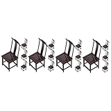 Vaguelly 16 STK Mini-Stuhl Dekoration wohnaccessoires Miniaturmöbel Mini Stuhl Schöner Stuhl Miniatur-Stuhldekor Miniatur-Vintage-Stuhlmodell Vintage Mini-Hausmöbel Mini-Hausstuhl Abs Brown