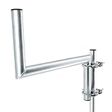 Premium X Z-Ausleger 50cm Ø 42mm Stahl mit Schellen Antennen-Mast Ausleger Z-Form Halterung für Satellitenschüssel SAT-Spiegel